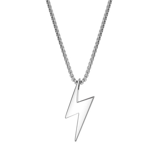 Planderful Steel Necklace Lightning Pendant Hip Hop Style