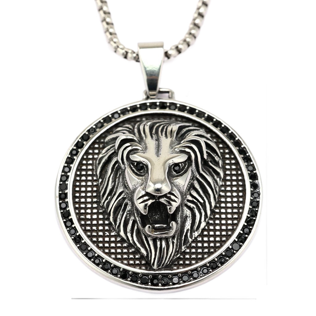 Lion Head Stainless Steel Men's Pendant Necklace