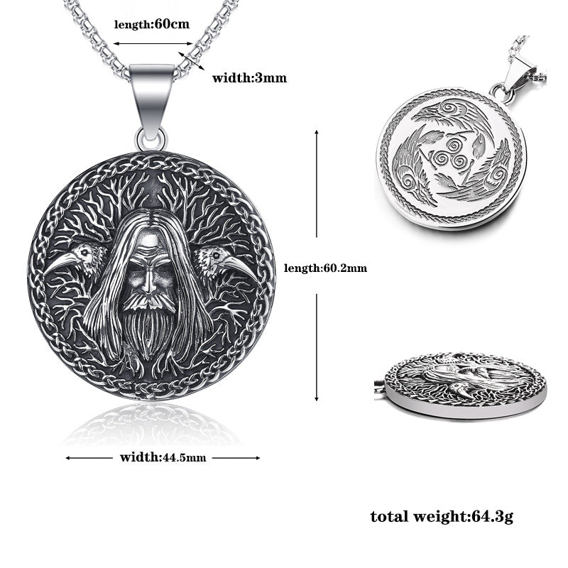 Titanium Steel Necklace - Nordic Viking Wizard Statement