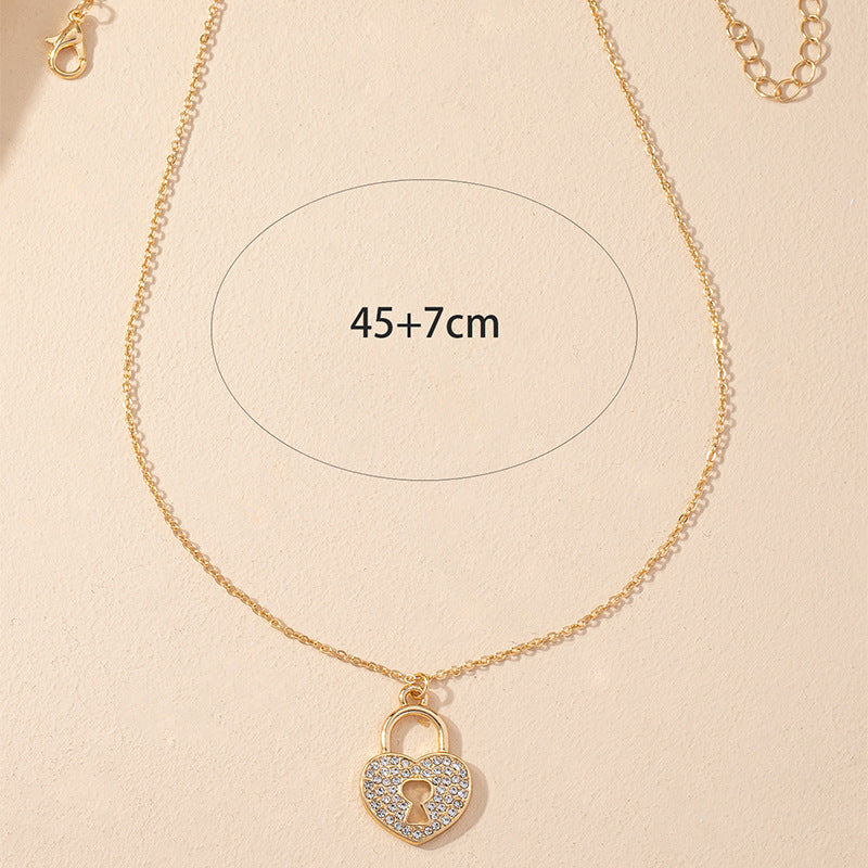 Elegant Love Necklace with Lock Pendant - Vienna Verve Collection