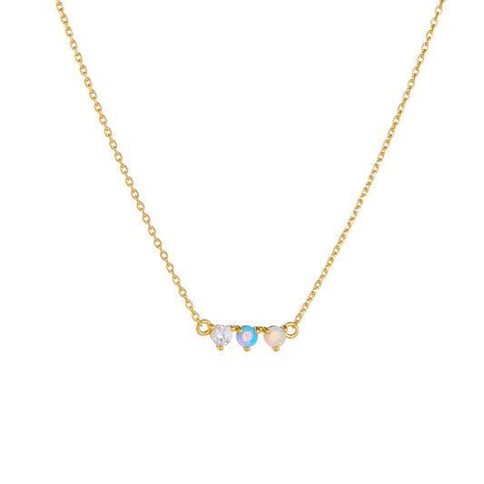 Color Opal Sterling Silver Necklace Versatile Necklace