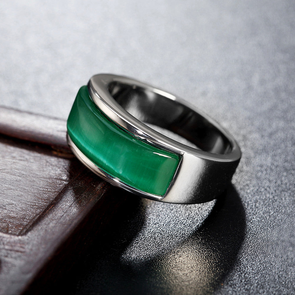 Titanium Steel Ring Unisex With Gemstone Protection Statement For Men And Women Planderful Everyday Genie