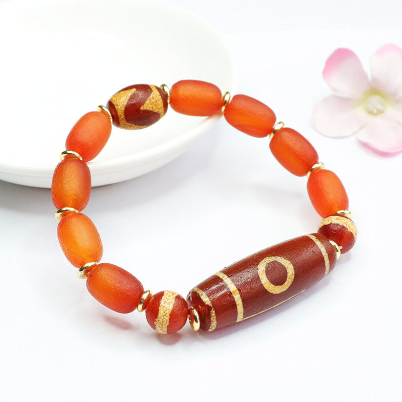 Heavenly Red Agate and Sterling Silver Bracelet