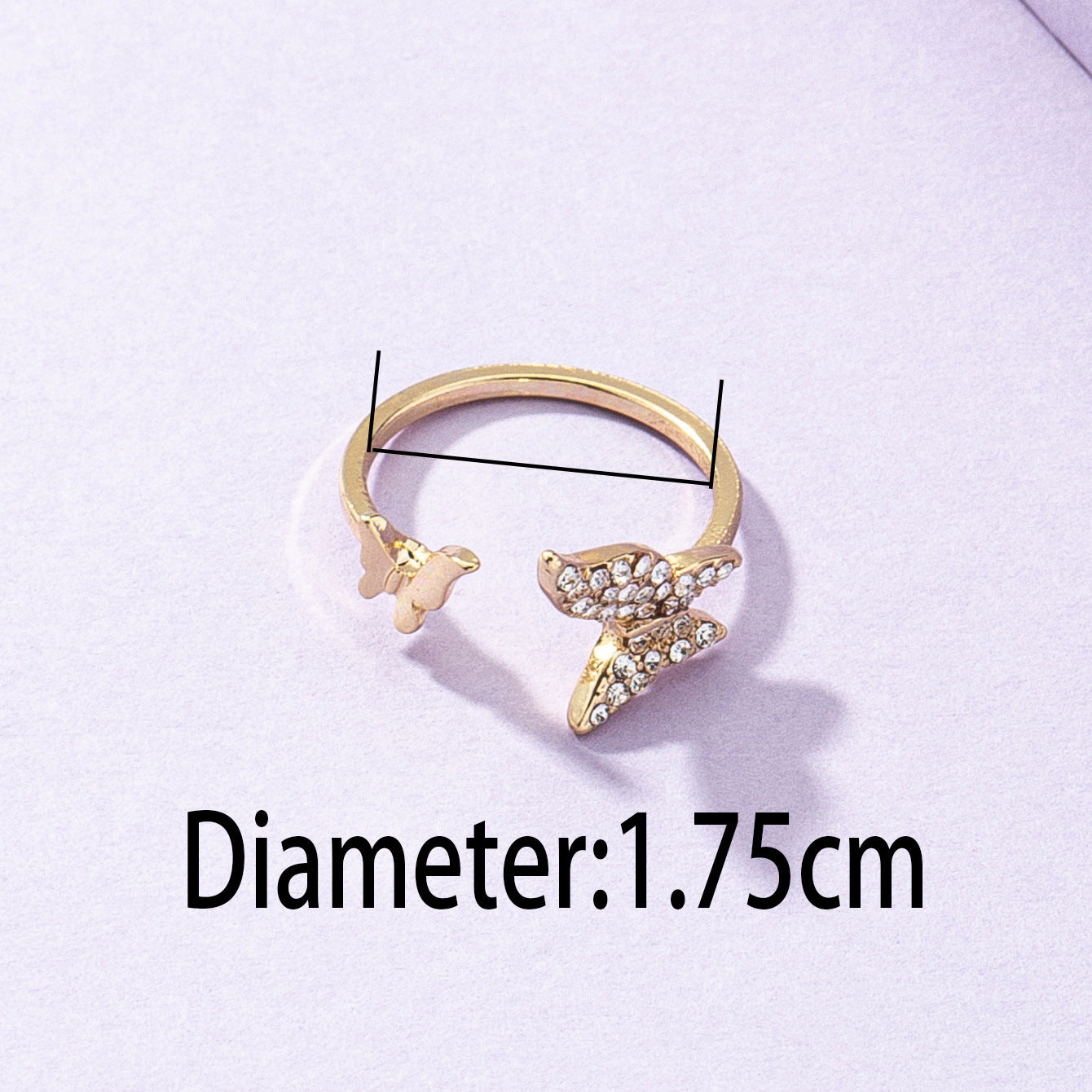 Butterfly Bliss Ring: Elegant Metal Hand Ornament Jewelry