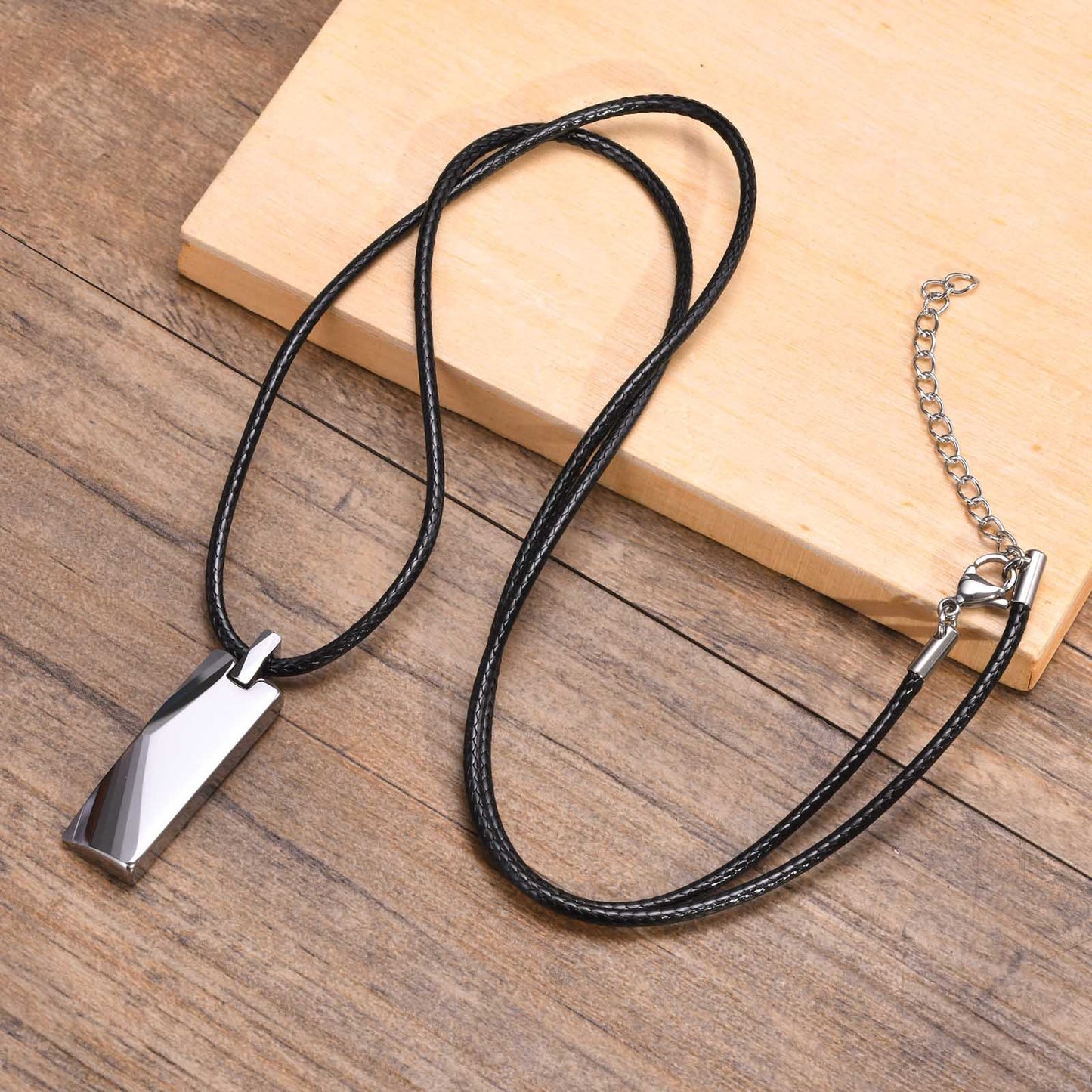 Trendy Men's Tungsten Steel Pendant Wholesale Simple Necklace