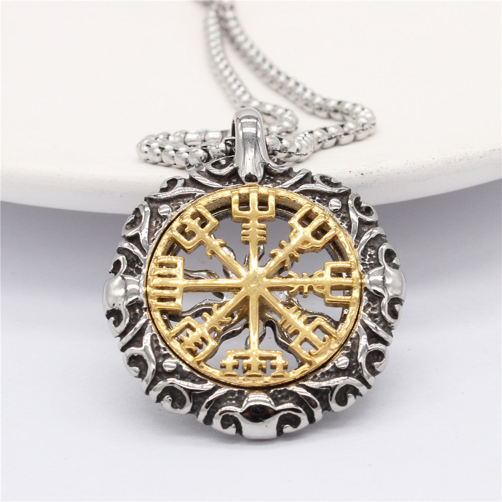 Planderful Viking Pendant Titanium Steel For Men And Women Unisex Retro Shield Charm Everyday Genie Collection