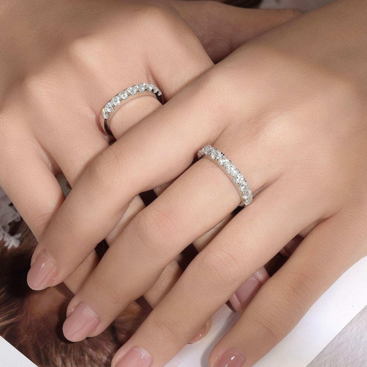 Classic Fashion Versatile 10 Diamond Row Ring S925 Silver