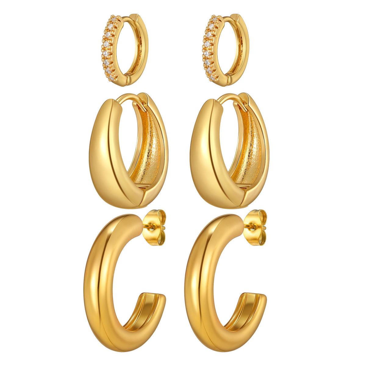 Stainless Steel Zircon Earrings