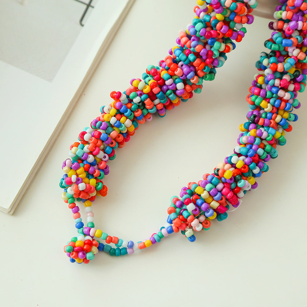 Bohemian Rice Bead Necklace Set with Colorful Accessories from the Savanna Rhythms Collection