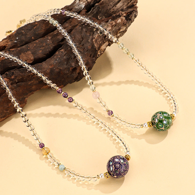Pearl Crystal Pendant Necklace