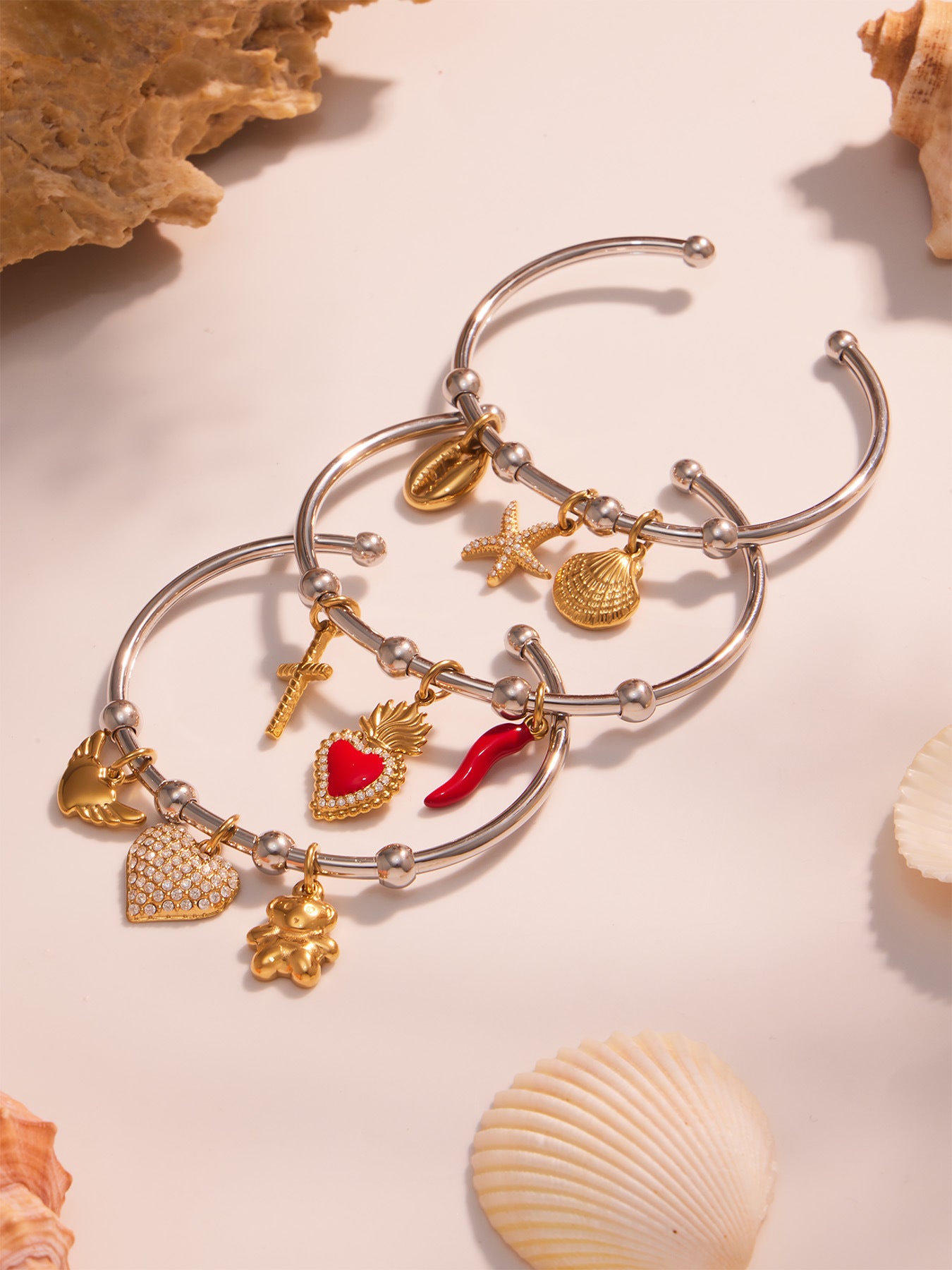 Planderful Handmade Geometric Opening Bracelet For Women