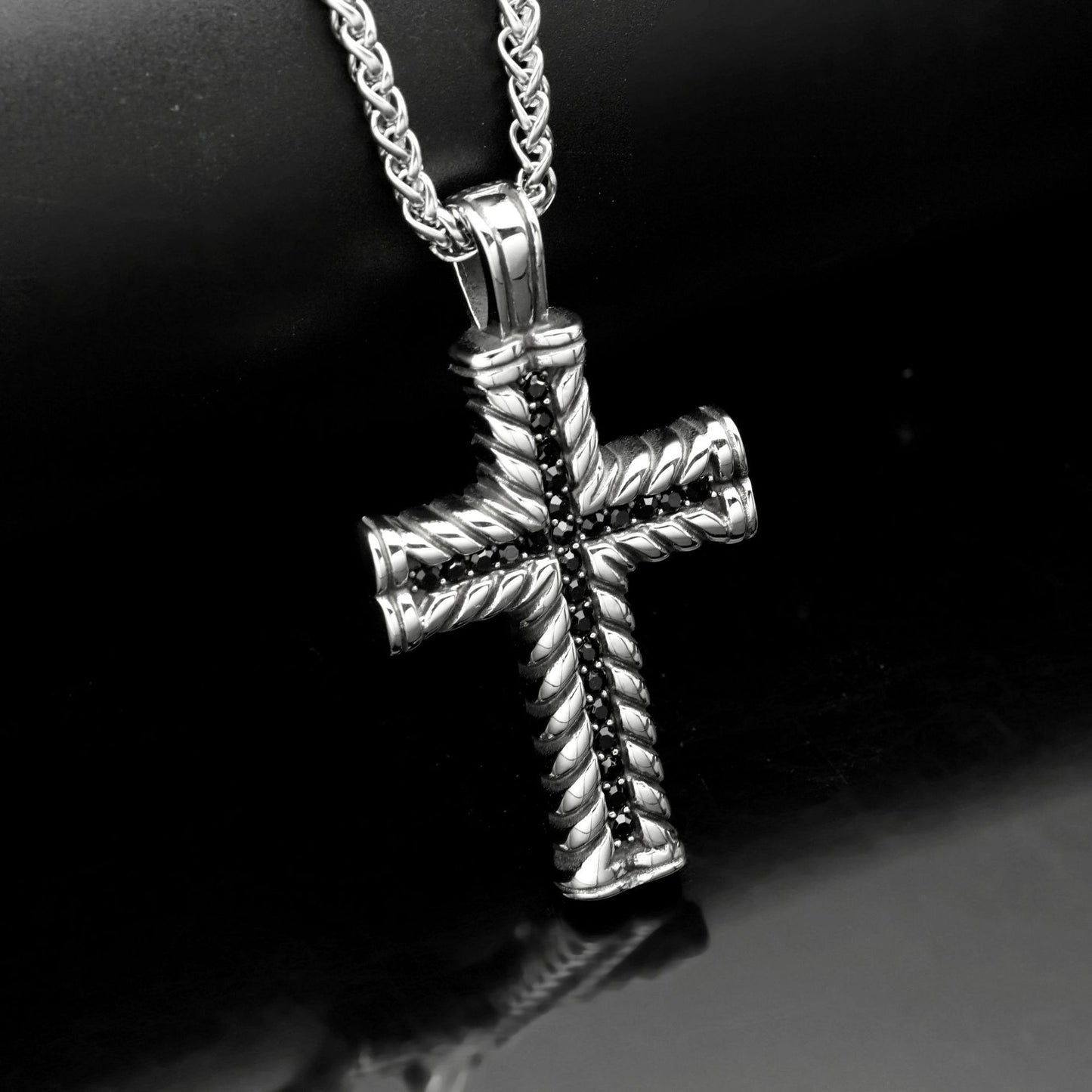 Steel Necklace – Statement Hip Hop Cross Pendant