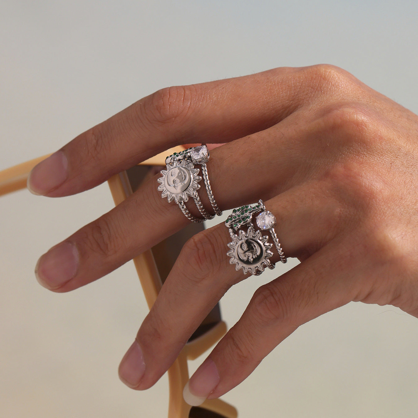 Planderful Cactus Zircon Ring For Women Trendy Sparkle