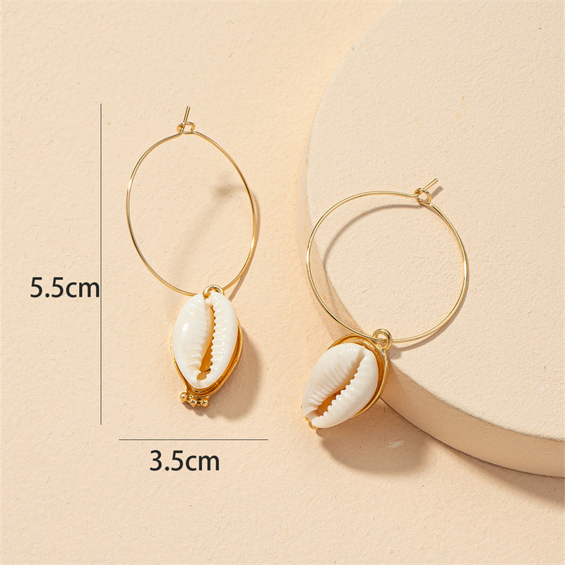 Luxurious Shell Earrings with Cold Ins Style - Vienna Verve Collection