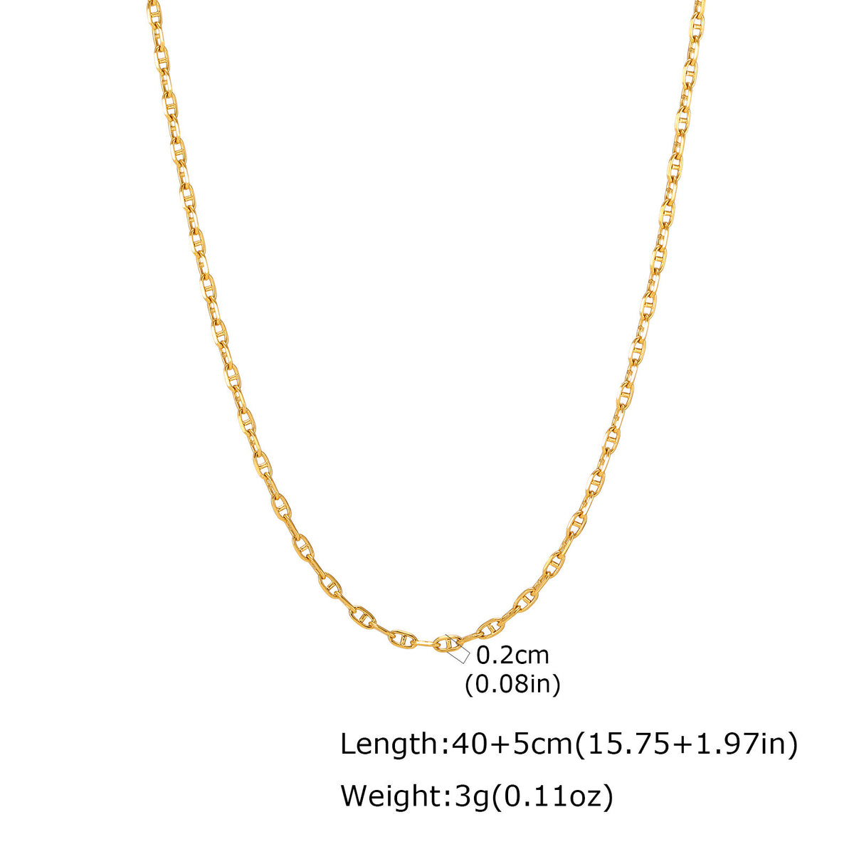 Trends Wish Stainless Steel Embossed Lip Chain Embossed Small Square Chain Character Necklace