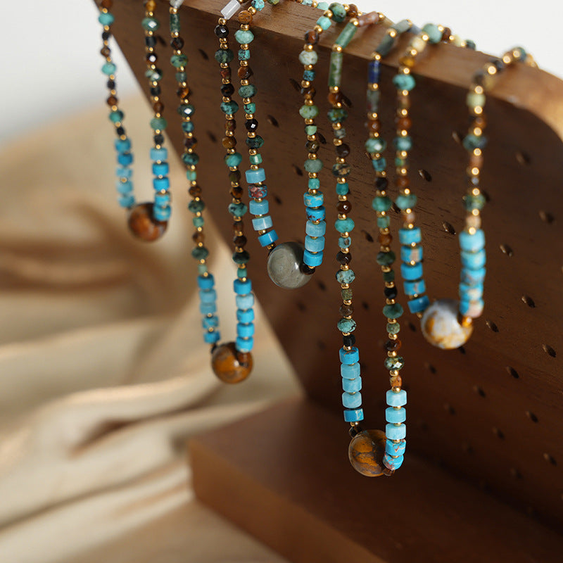 Bohemian Agate Stone Handmade Necklace - Retro High-end European American Jewelry