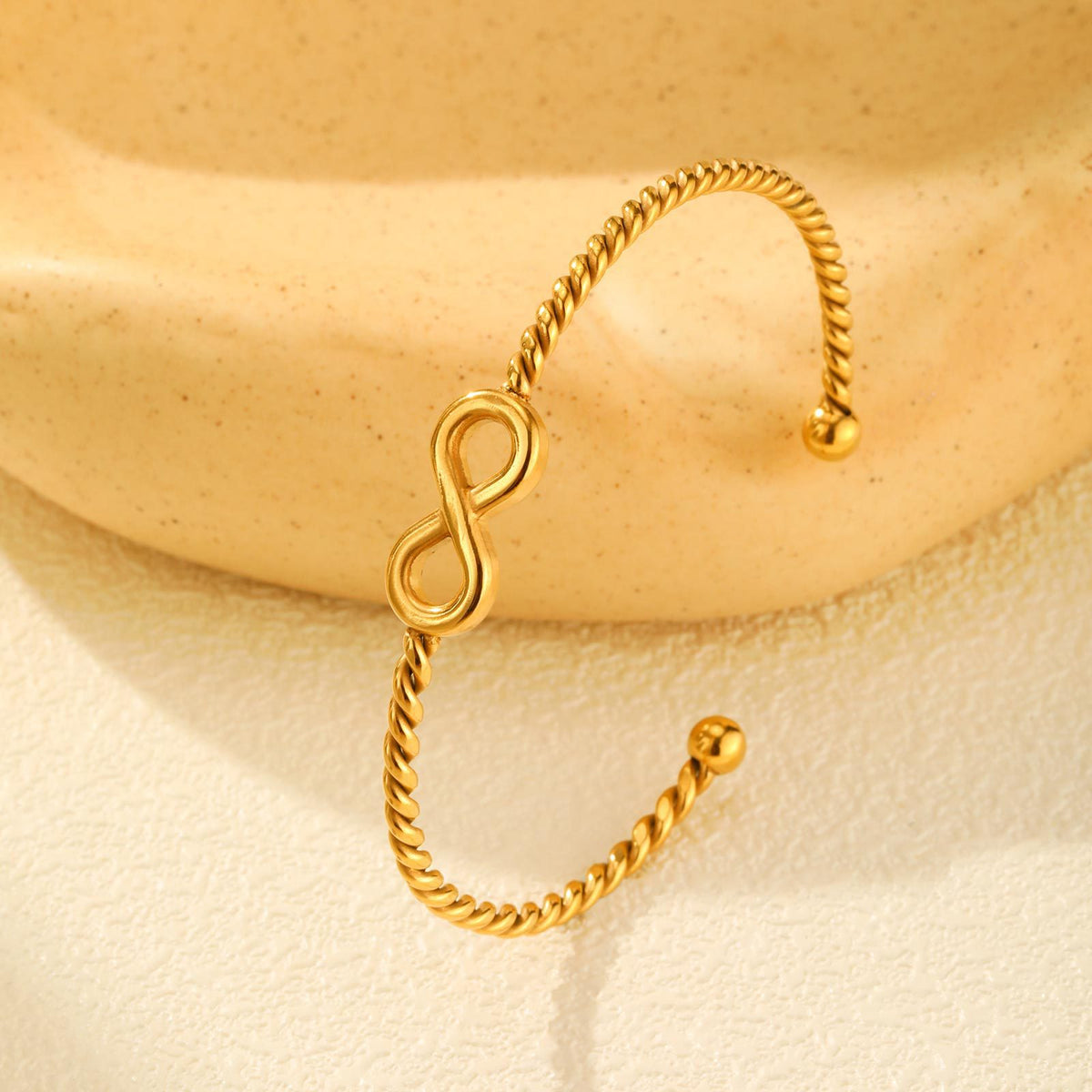 Braided Adjustable Gold-Plated Stainless Steel Bracelet Unisex