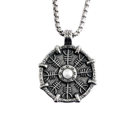 Viking Helmet Stainless Steel Pendant Necklace
