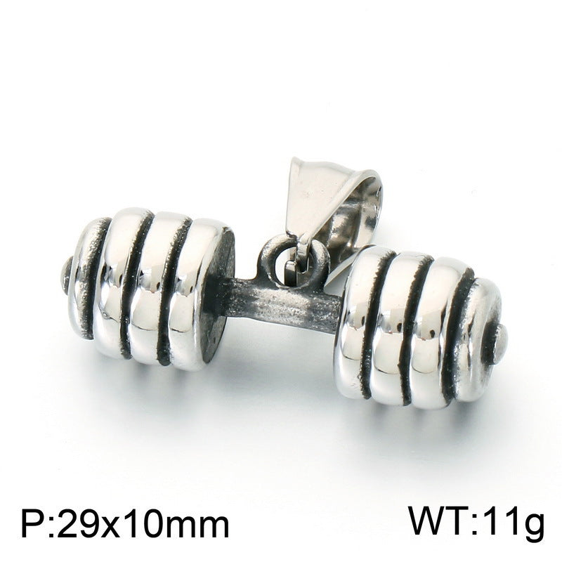Casual Sports Fitness Pendant Retro Canvas Shoes Boxing Gloves Barbell Stainless Steel Men's Necklace