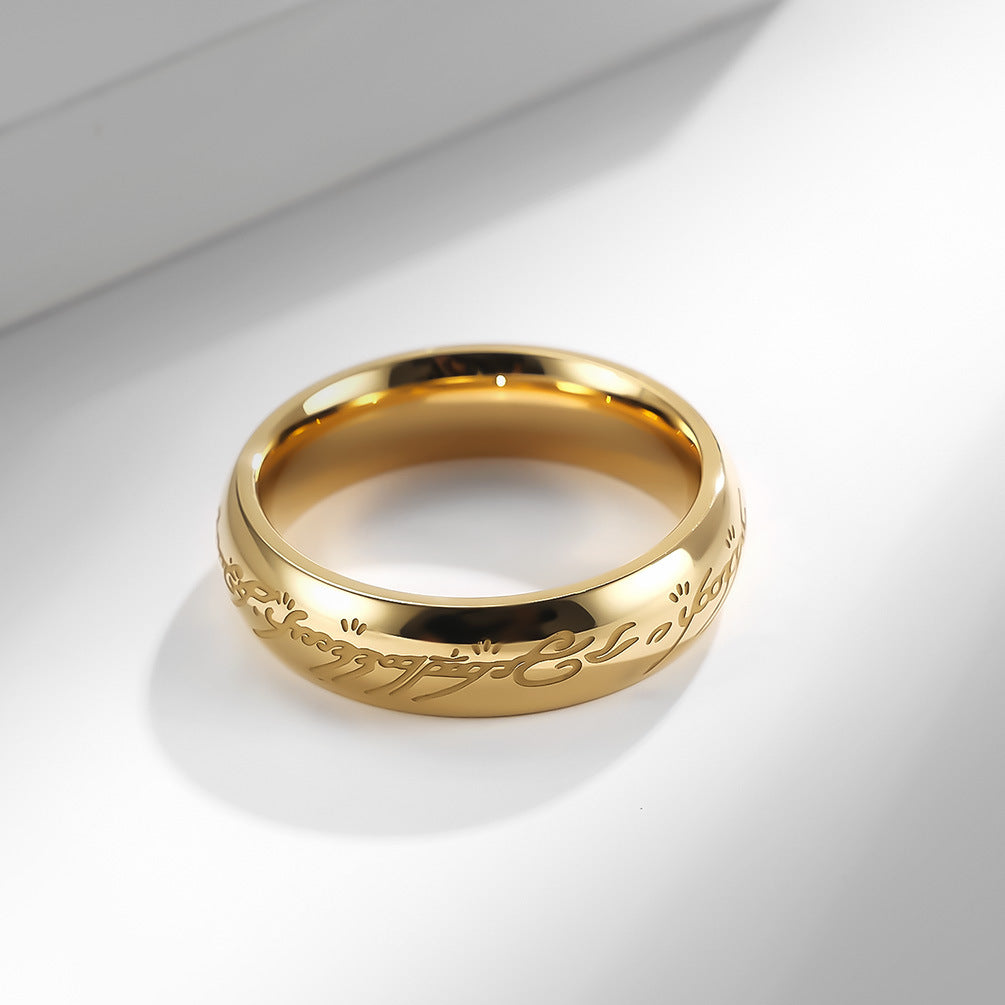 Planderful Lord Of The Rings Ring For Fans Stainless Steel Luminous Everyday Genie Jewelry