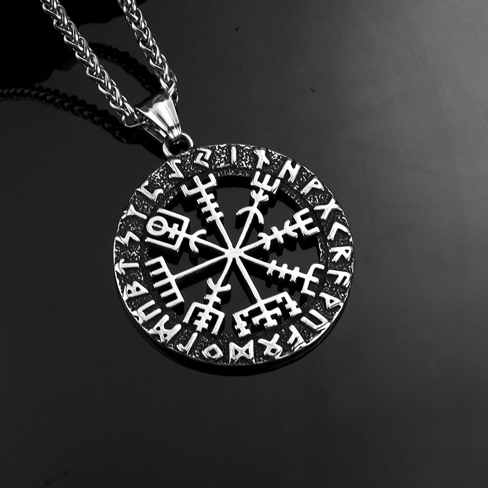 European And American Retro Men's Jewelry Compass Pendant Necklace