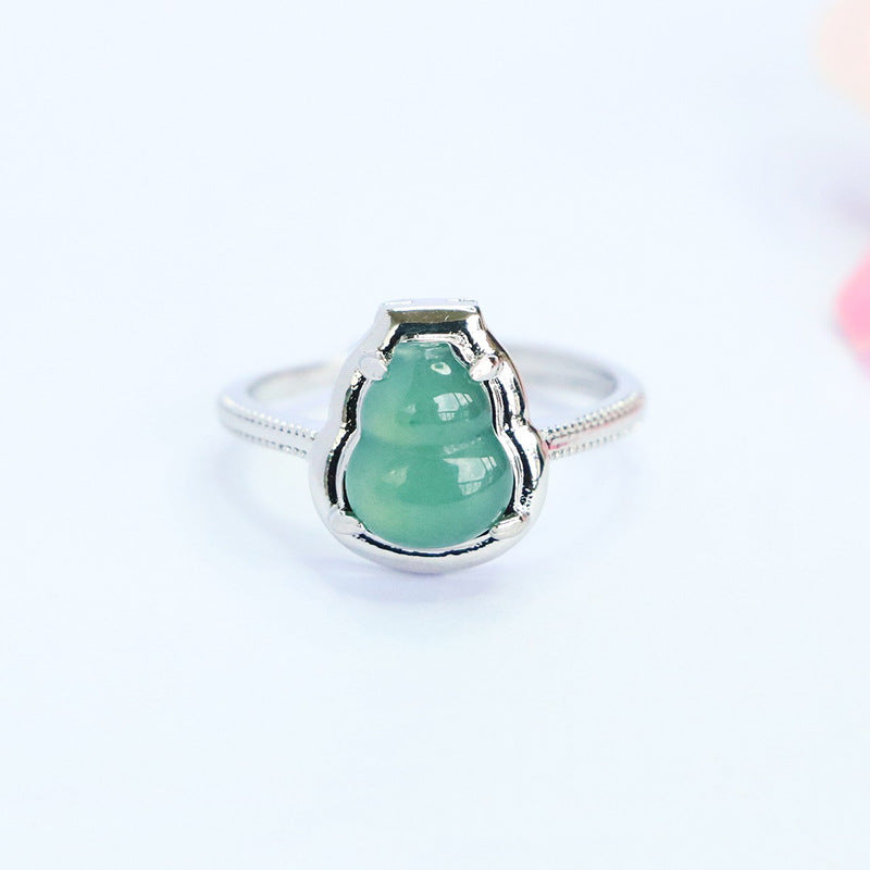 Blue Water Jadeite Gourd 10*8 mm Ring
