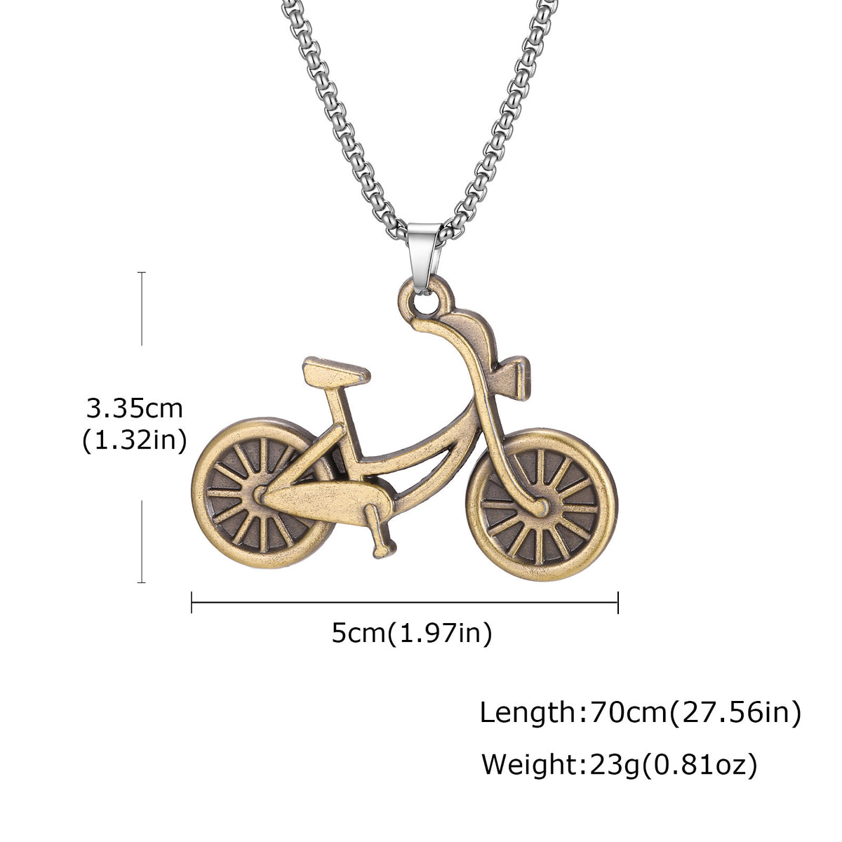 Stainless Steel Chain Alloy Bicycle Pendant Cool Necklace Neutral Wind