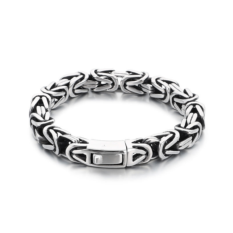 Planderful Custom Mens Square Titanium Steel Punk Bracelet