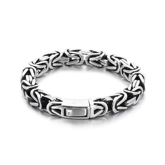 Planderful Custom Mens Square Titanium Steel Punk Bracelet