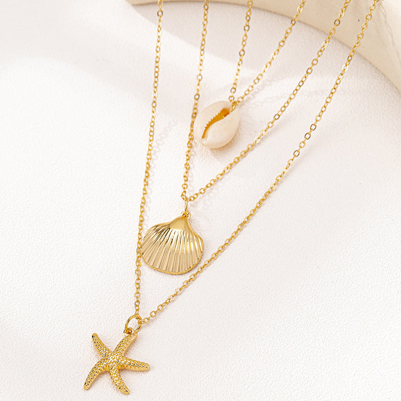Planderful Vienna Verve Necklace Set – Stylish Metal Starfish Design