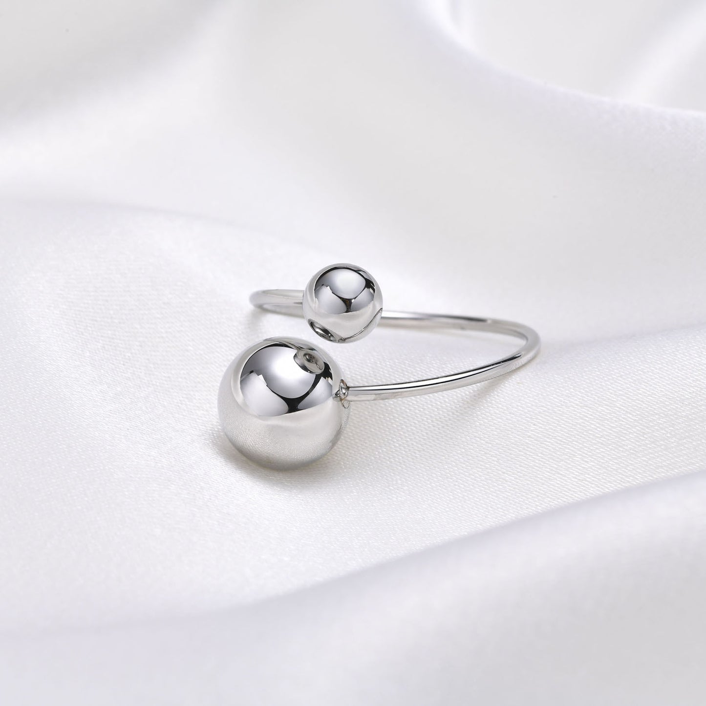 Stainless Steel Ball Adjustable Ring Gold Women's Fashion Jewelry