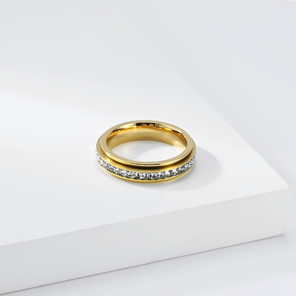 Rotatable Square Stainless Steel Ring