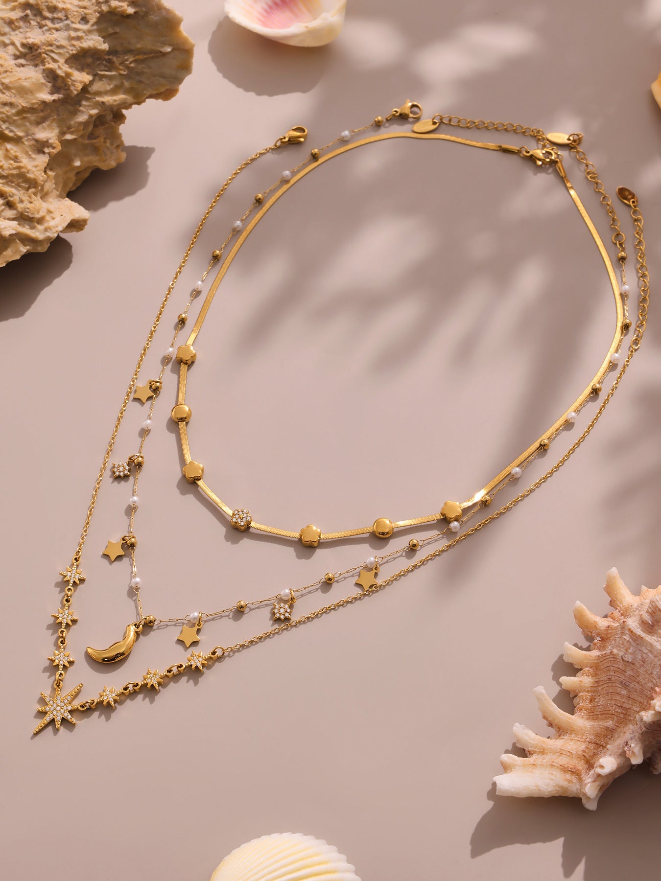 Planderful 18K Gold Zircon Collarbone Necklace Women