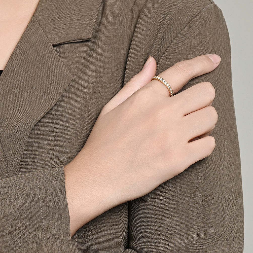 Stainless Steel Zircon Ring