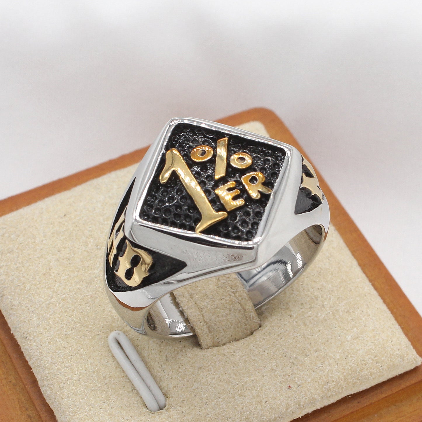 Planderful Jewelry Mens Titanium Steel Ring Vintage European American Personalized Retro Style