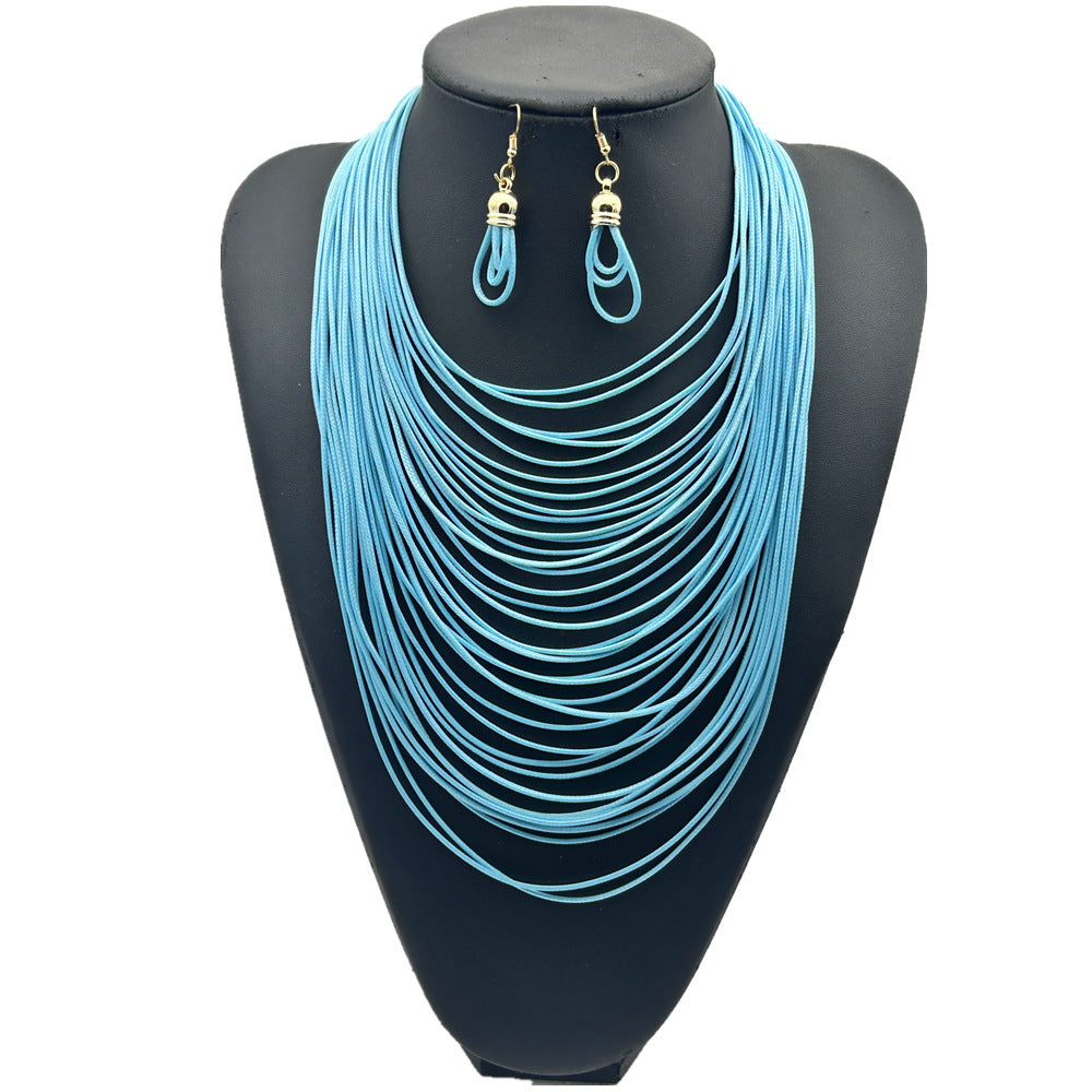 Exotic Tassel Necklace Set - Fashionable Sweater Chain with Magnetic Clasp