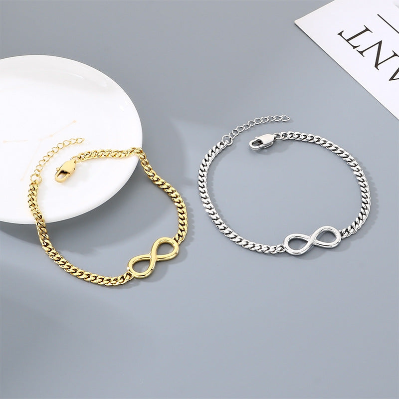 Minimalist Infinity Symbol Bracelet Unisex Commuter Design Sense 8 Characters Adjustable