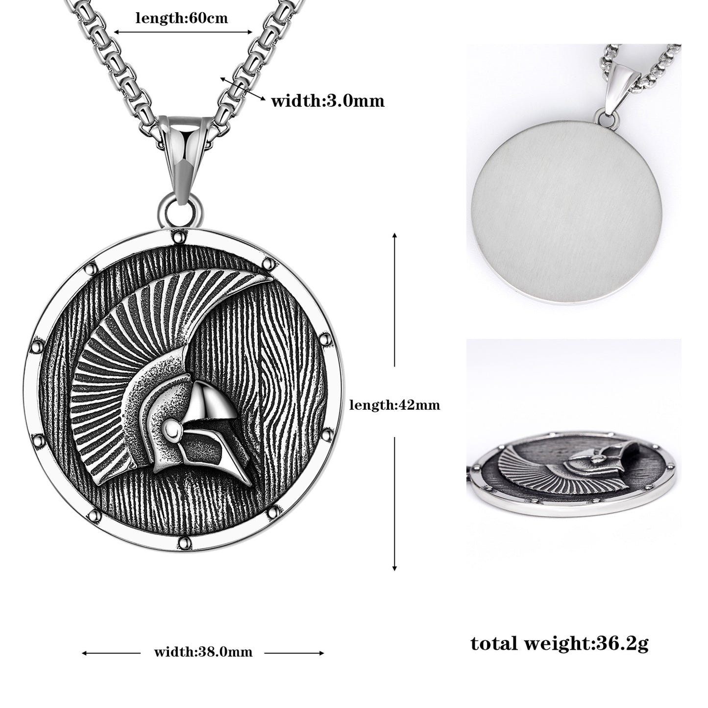 Steel Necklace - Statement Hip Hop Spartan Warrior Helmet Pendant Necklace For Men By Planderful Jewelry