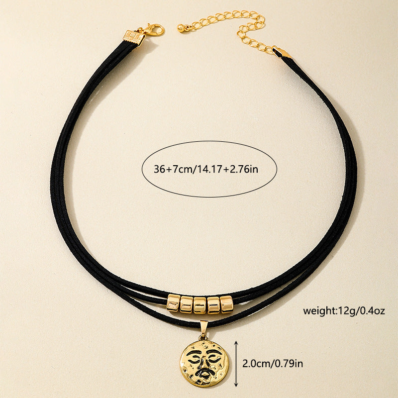 Planderful Vienna Verve Necklace – Elegant Three-Layer Crescent Moon Design