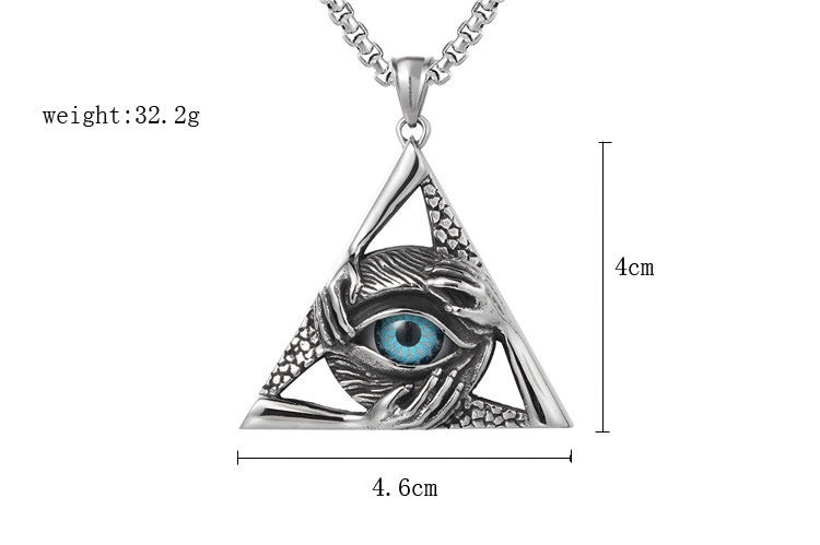 Planderful Devil's Eye Necklace For Men Stainless Steel Streetwear Pendant Everyday Genie Collection