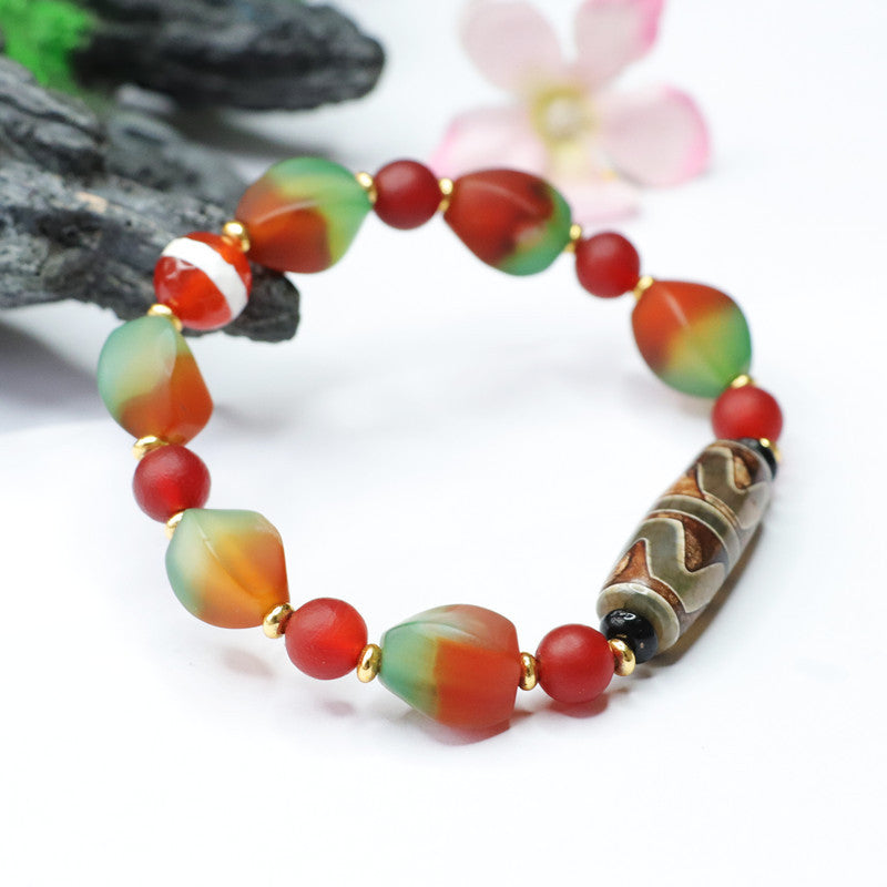 Heavenly Bead Agate and Chalcedony Bracelet