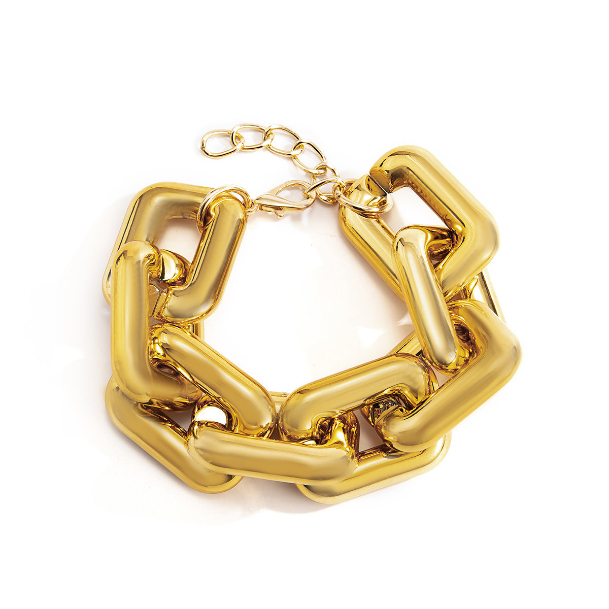 Planderful Collection Vienna Verve Square Geometric Hollow Bracelet For Women Bold Statement Jewelry Modern Chic
