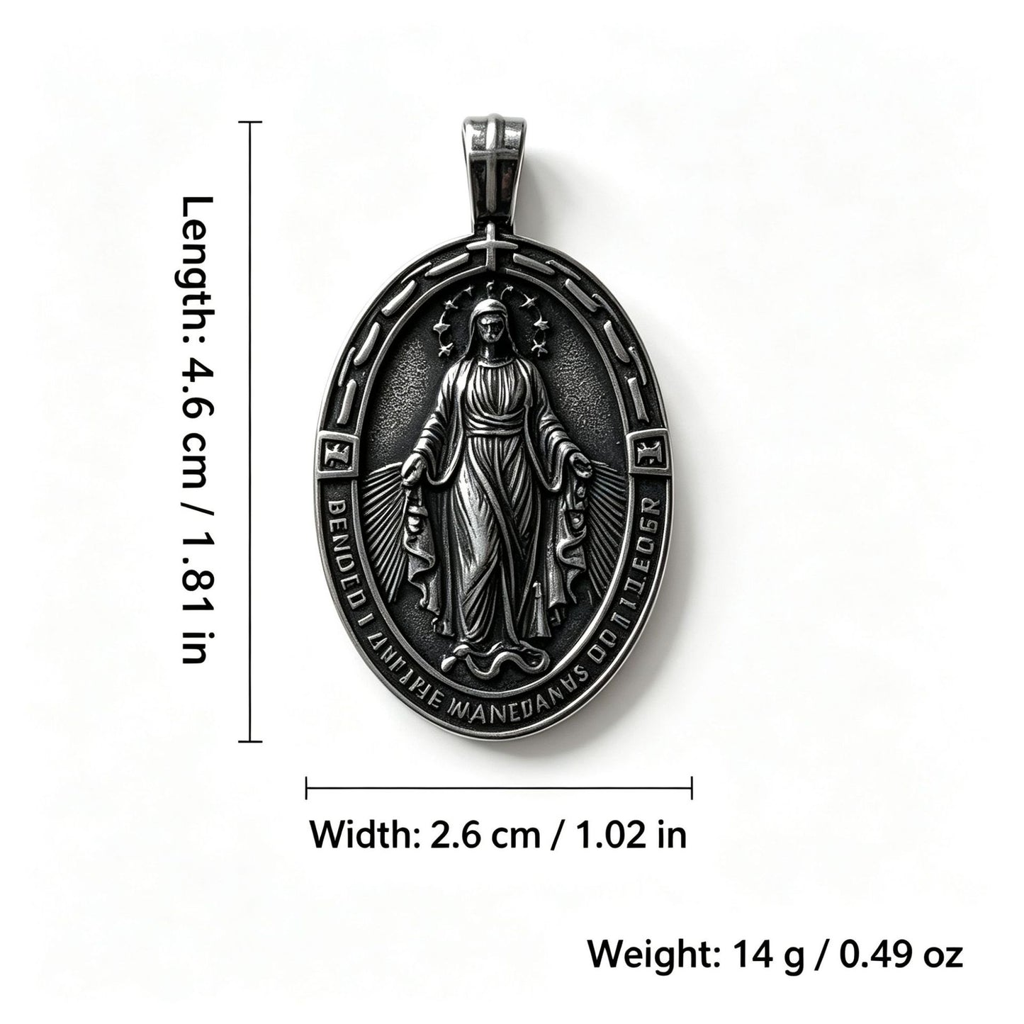 No Fading – Style Relief Portrait Cross Double-Sided Relief Titanium Steel Pendant Necklace