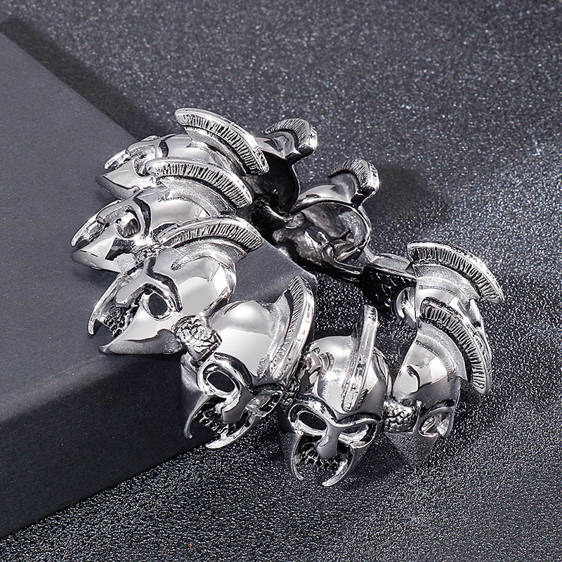 Old – General Soldier Head – Titanium Steel Men's Bracelet