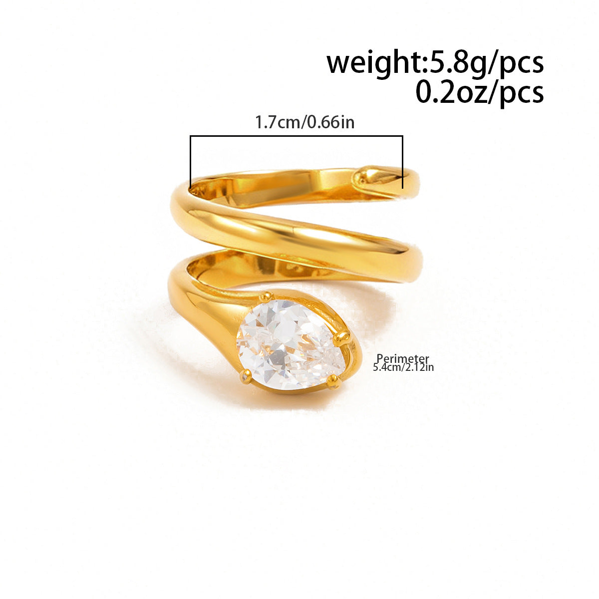 Planderful Vienna Verve Old Money Style Zircon Stainless Steel Ring For Fashion Forward Professionals Statement