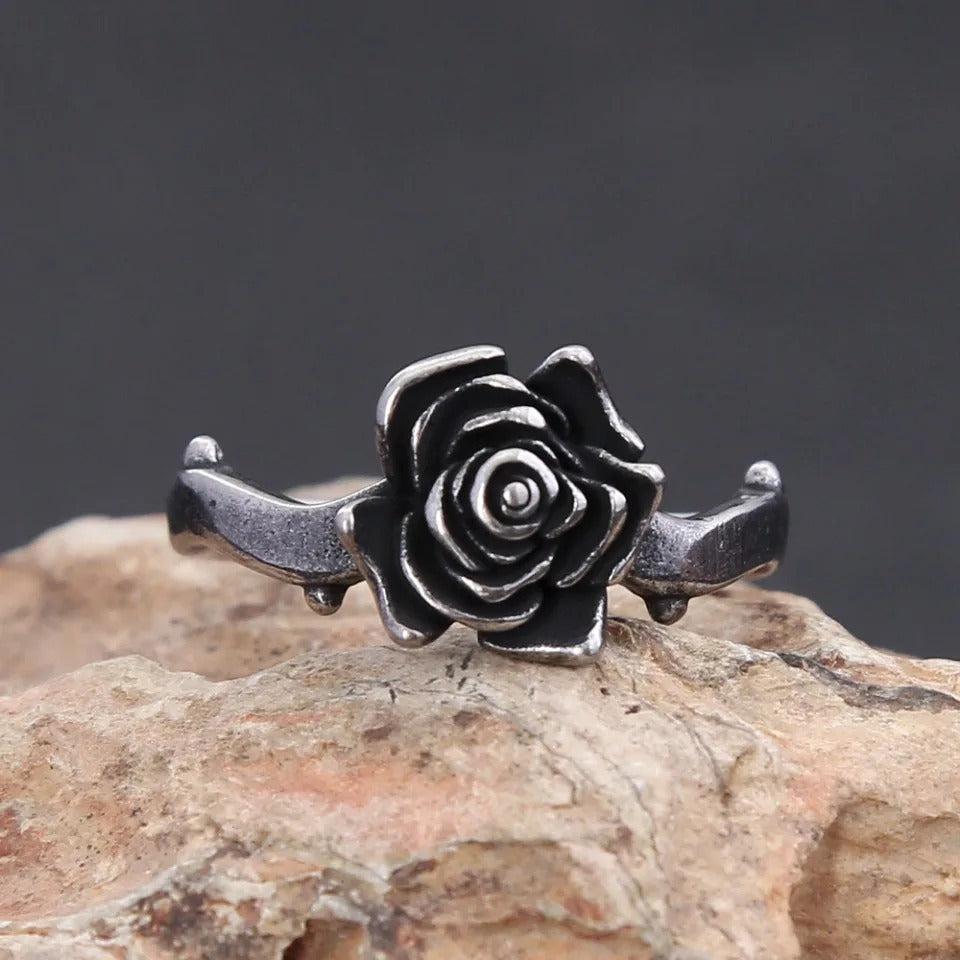 Gothic Rose Stainless Steel Ring