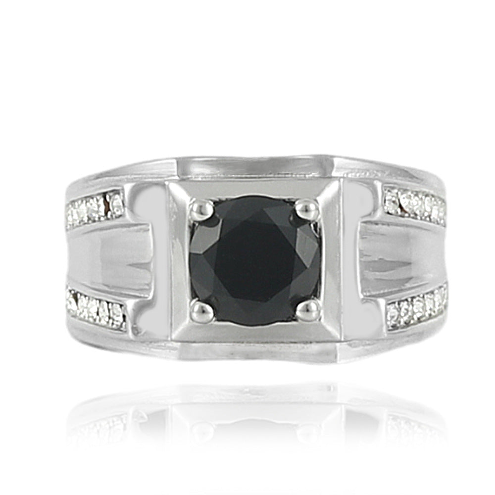 Trendy Multicolor Gemstone Ring for Men and Women - Personalized Titanium Steel Jewelry
