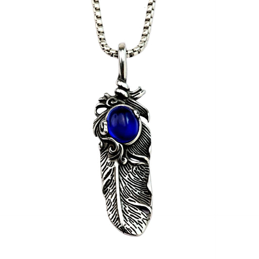 Feather Japanese Stainless Steel Men's Pendant Necklace