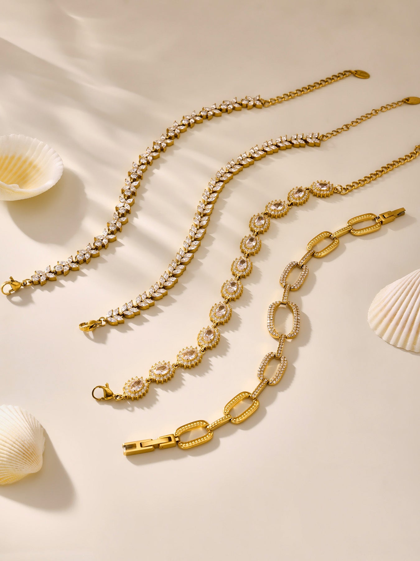 Planderful Everyday Zircon Four Leaf Stainless Bracelet Gift