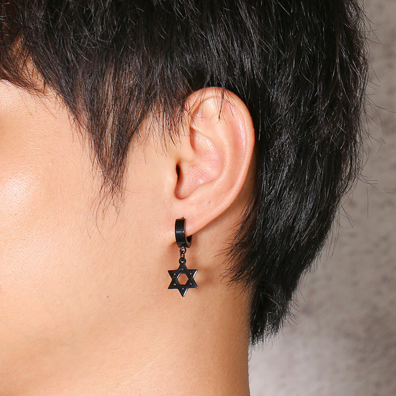 Stainless Steel Single Earrings — Black or Gold